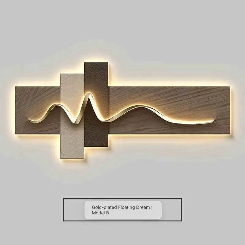 Living room decoration painting, LED ambient light painting, modern luxury sofa background wall, minimalist hanging painting