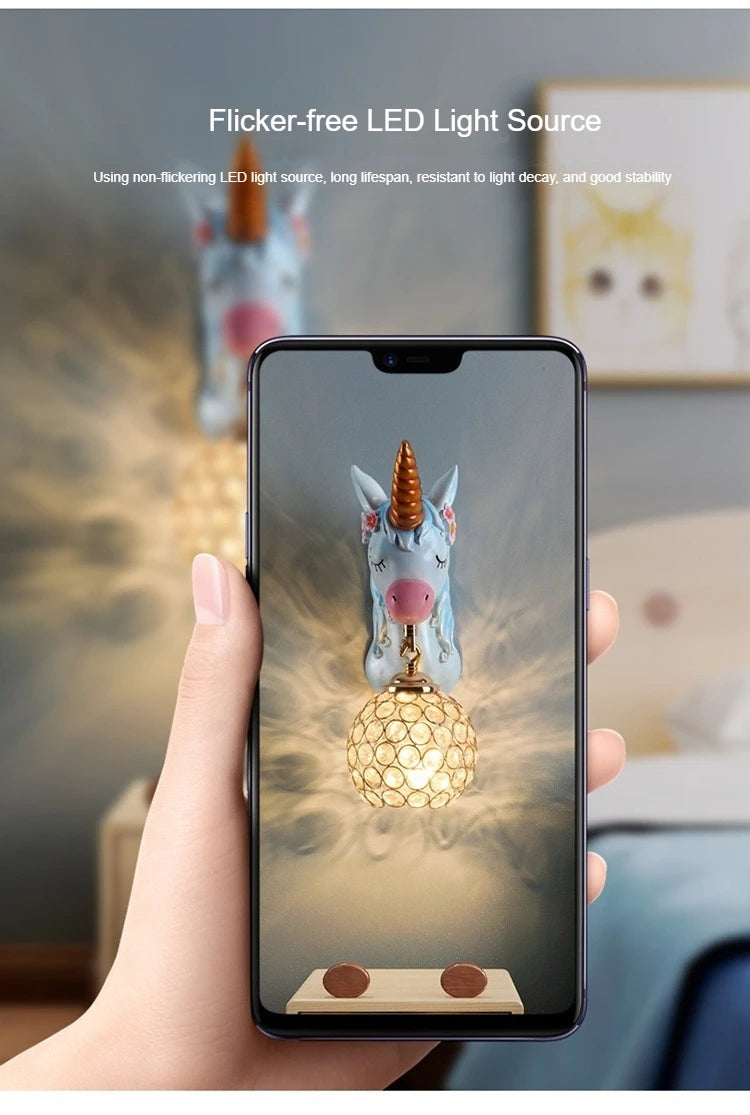 Boys Girls Room Decoration Simple Bedside Sconce Study Aisle Children's Room Bedroom Living Room Unicorn Wall Lamp