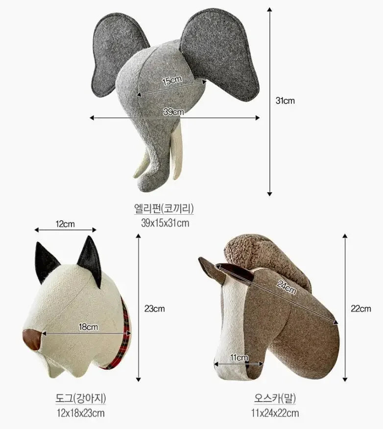 Wall Hanging Room Decor Aesthetic Children's Room Animal Decorations Hunting Animal Pendants Prey Ornaments Nursery Decor