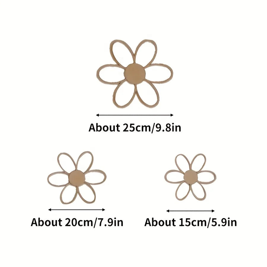 Ins Scandinavian Style Cut Out Daisy Flower Wall Decoration Wood Flower DIY Wooden Daisy, Spring and Summer, Room Party Decoration, Ideal Holiday Gifts